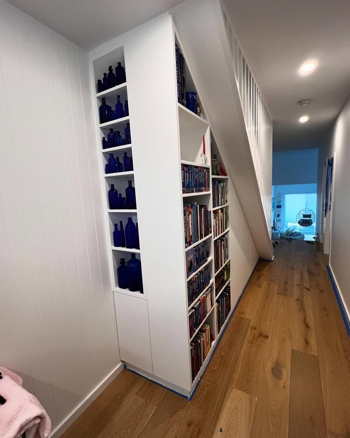 NK Kitchens & Joinery. How good did this under stairs bookcase/storage cabinetry we finished in Mosman turn out !